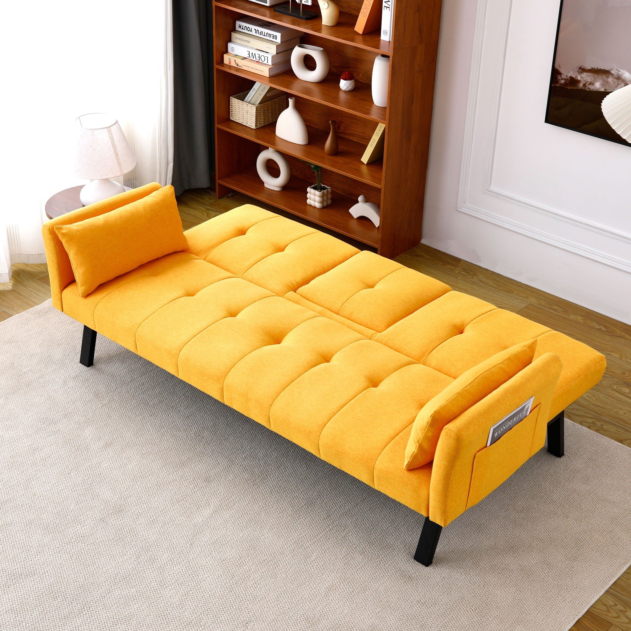 Sofa Bed With Foldable Design And Cup Holder by Unique Piece Furniture