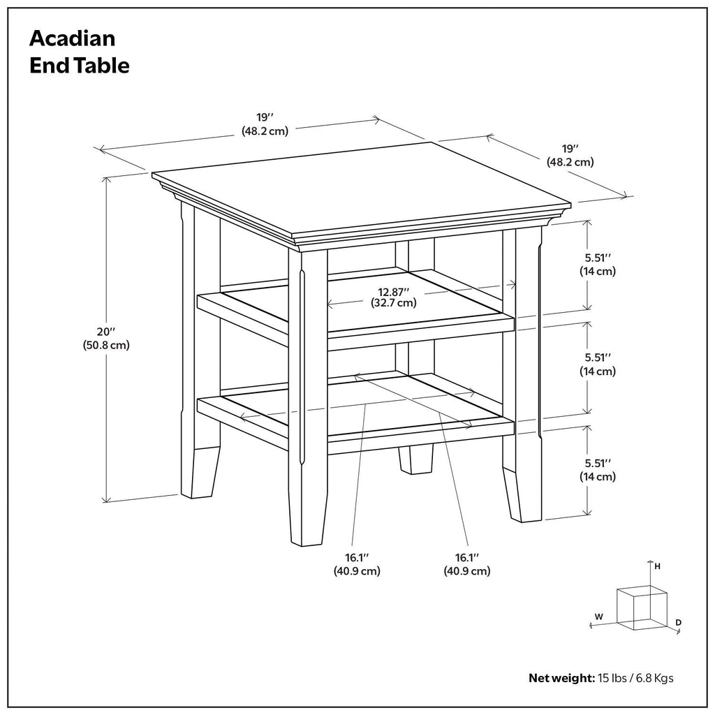 Acadian - End Table - Warm Walnut Brown by Unique Piece Furniture