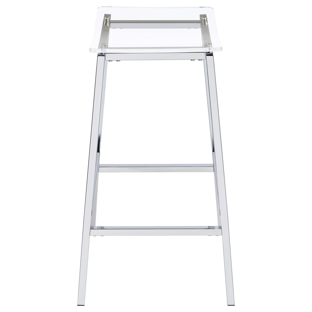 Jovani Acrylic Backless Bar Stool Chrome (Set of 2) by Unique Piece Furniture