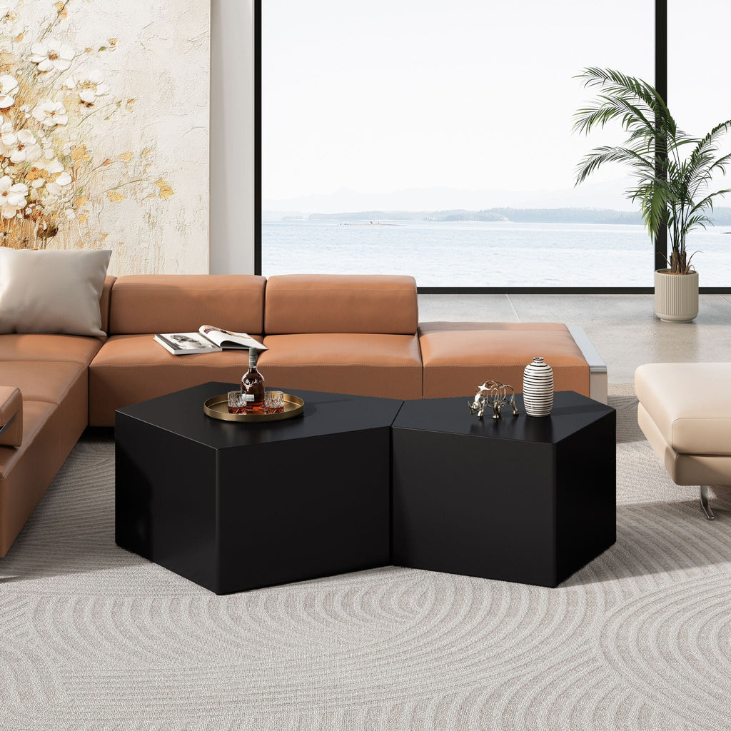 Irregular Pentagon Nesting Coffee Table Set by Unique Piece Furniture