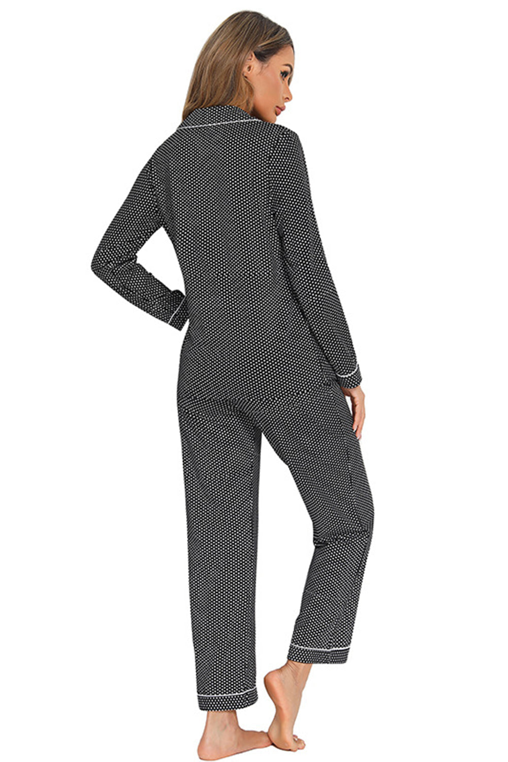 Collared Neck Loungewear Set with Pocket by Wild and Free Boutique