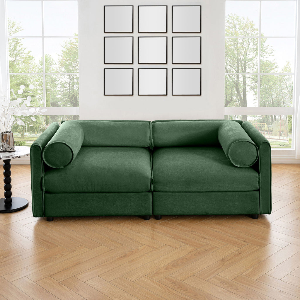 Stylish Sofa With Storage Seat And Cylindrical Backrest by Unique Piece Furniture