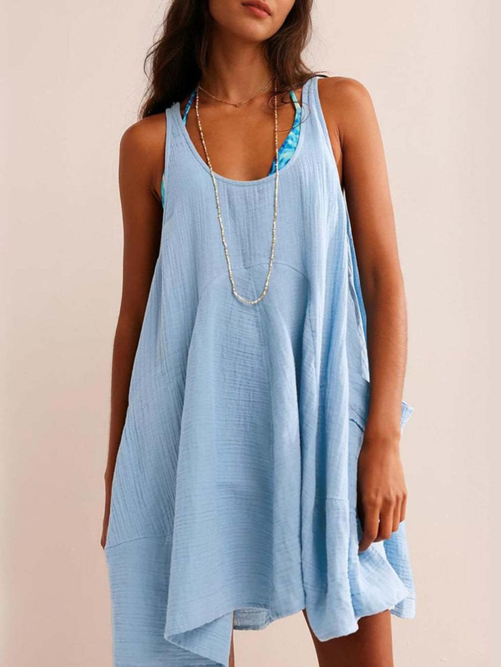 Devine Tied Scoop Neck Wide Strap Mini Dress by Wild and Free Boutique