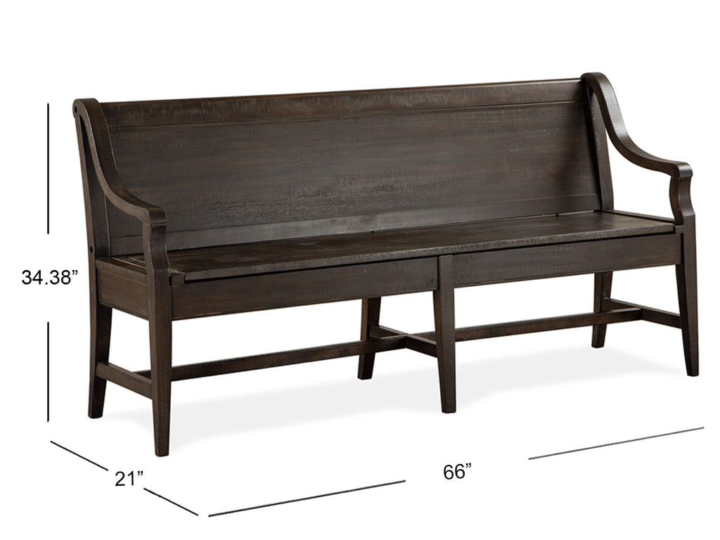 Westley Falls - Bench With Back - Graphite by Unique Piece Furniture