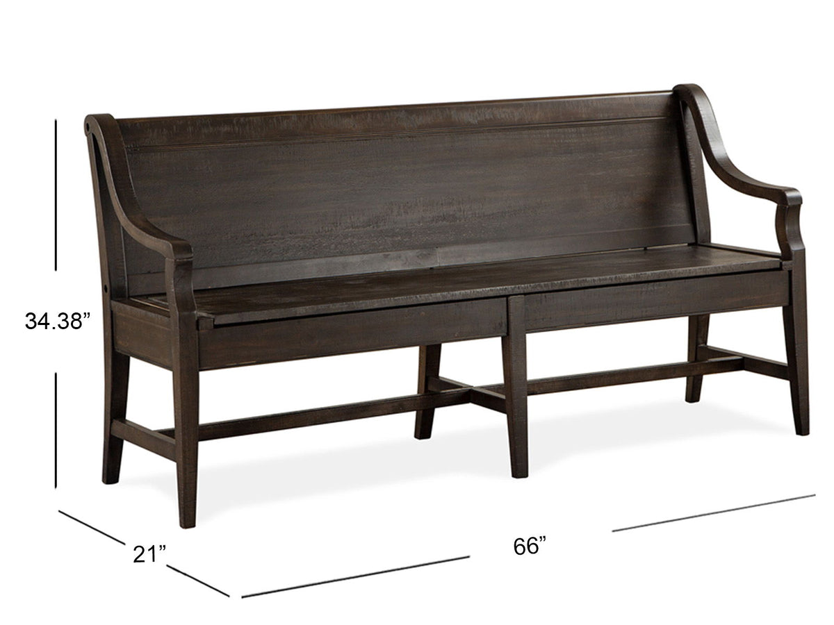 Westley Falls - Bench With Back - Graphite by Unique Piece Furniture