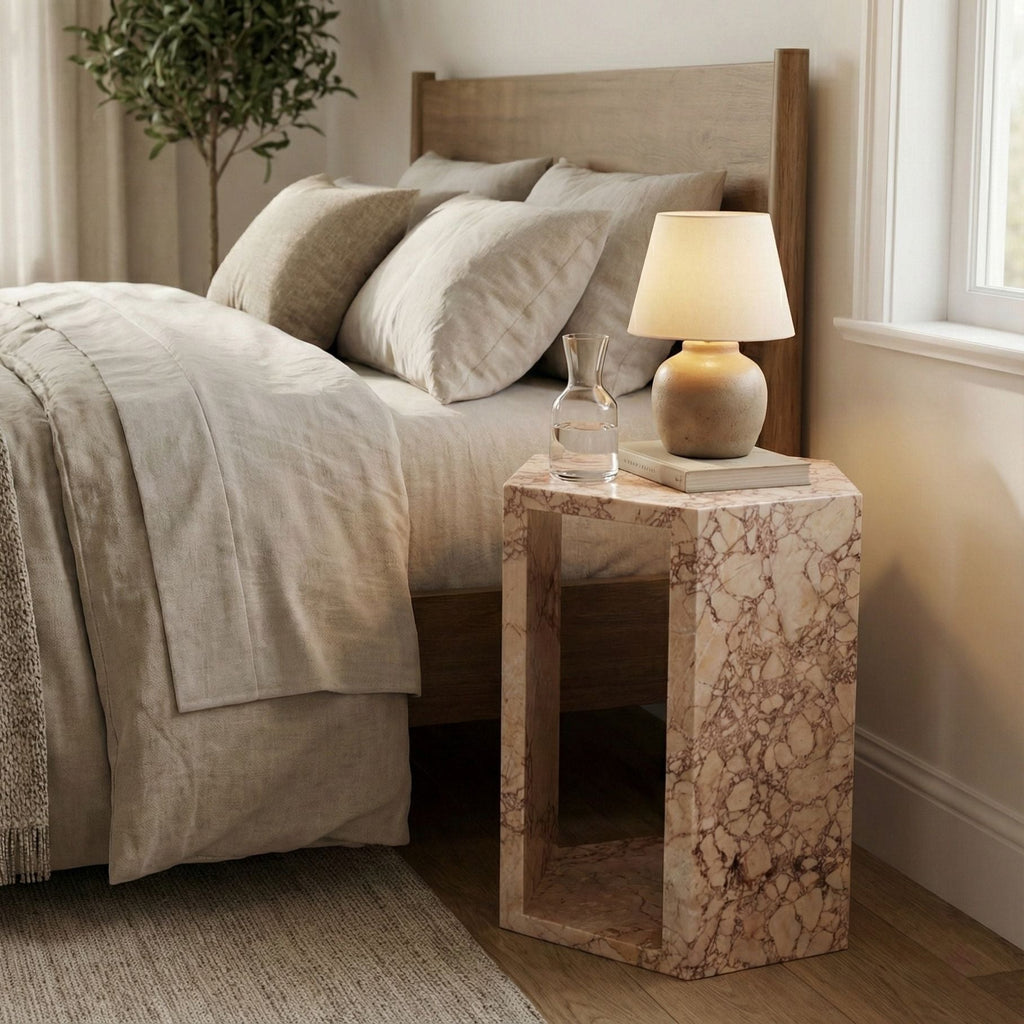 Modern Minimalist Hexagon Side Table by Unique Piece Furniture