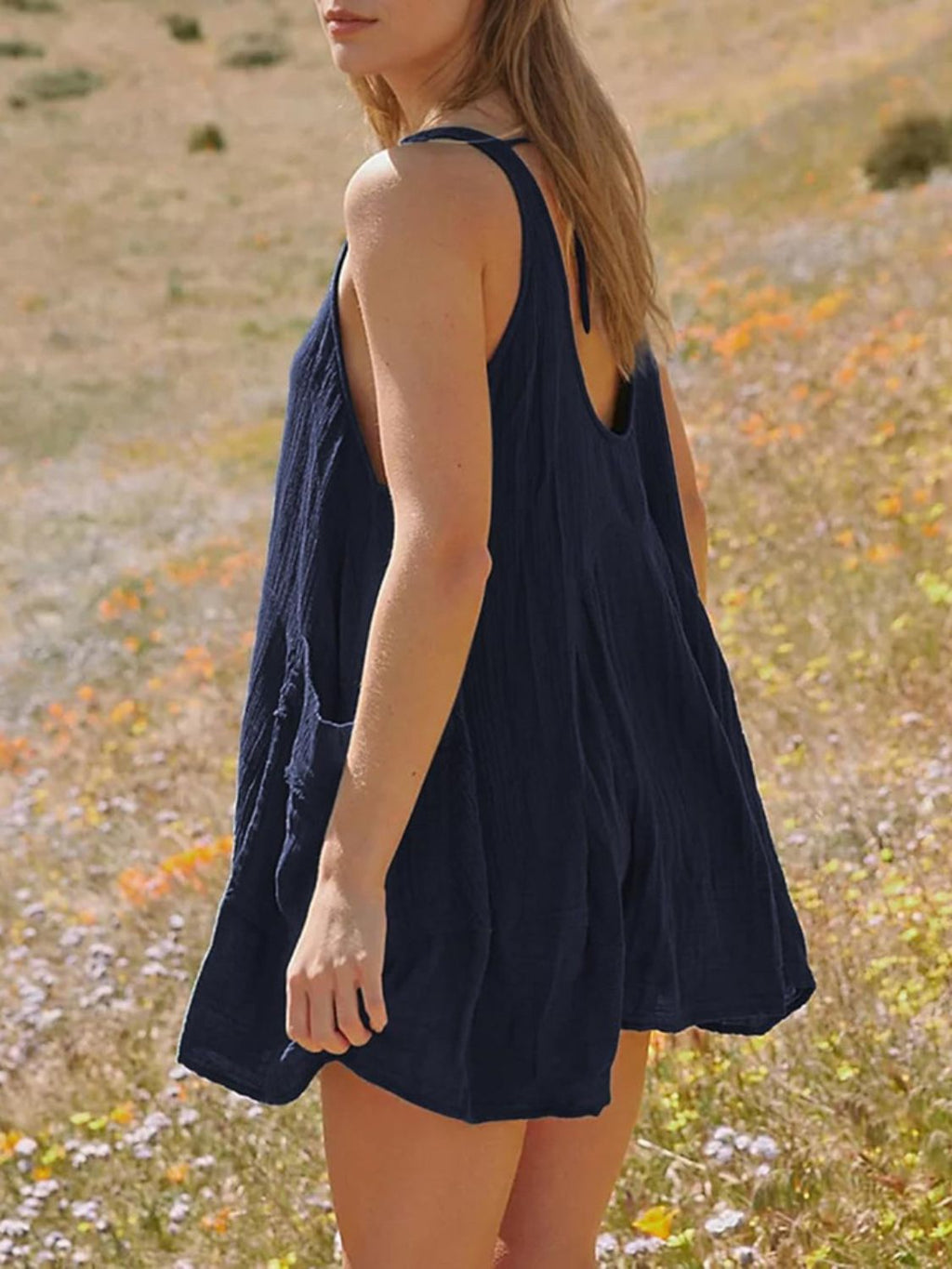 Devine Tied Scoop Neck Wide Strap Mini Dress by Wild and Free Boutique