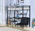 Senon - Twin Loft Bed With Desk - Black / Silver by Unique Piece Furniture