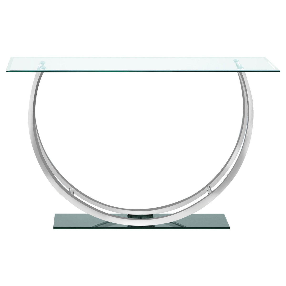 Danville U-shaped Glass Top Entryway Console Table Chrome by Unique Piece Furniture
