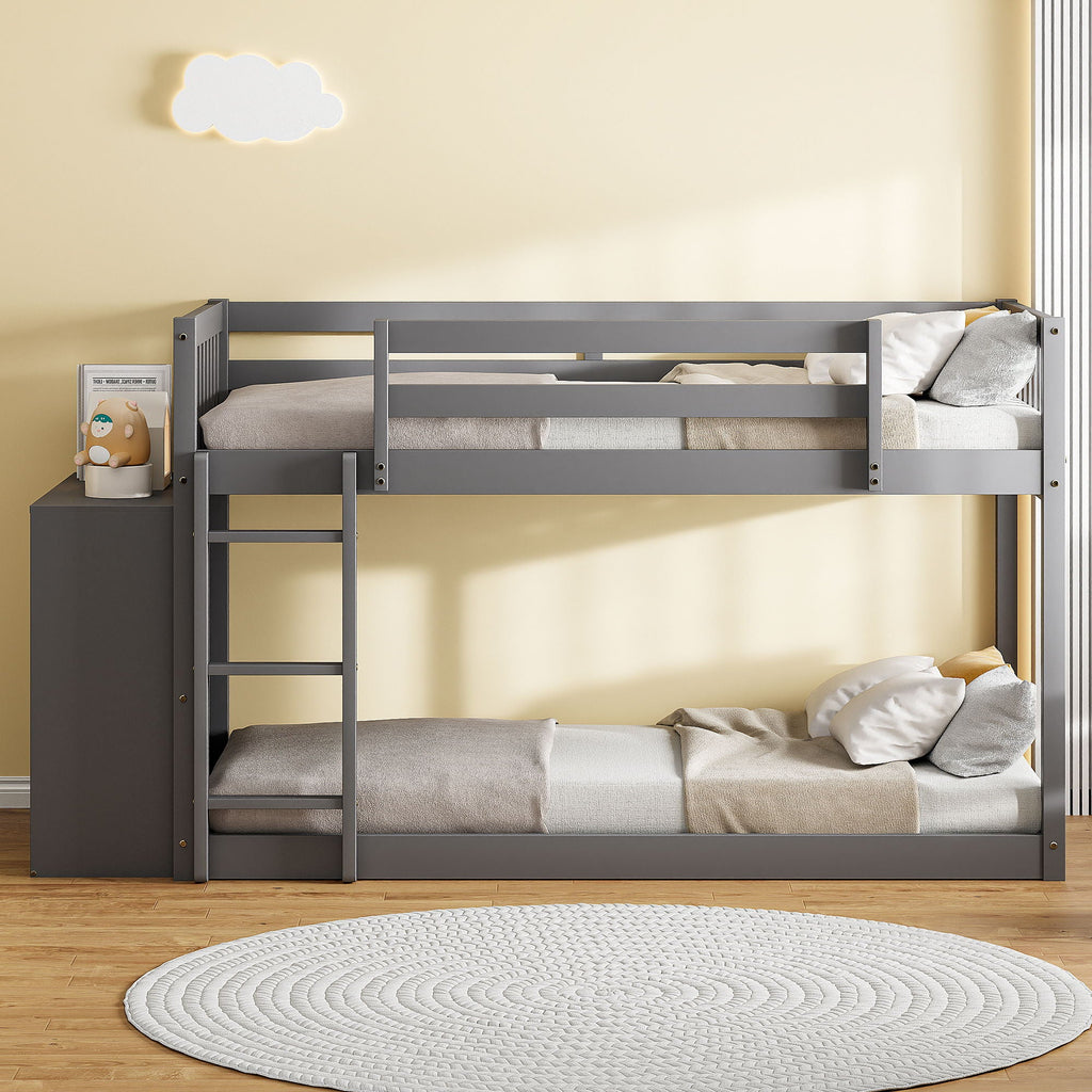Bunk Bed With 4 Drawers And 3 Shelves by Unique Piece Furniture