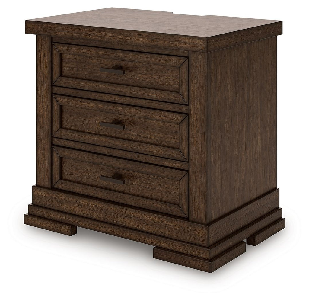 Taffenbrook - Three Drawer Night Stand - Medium Brown by Unique Piece Furniture