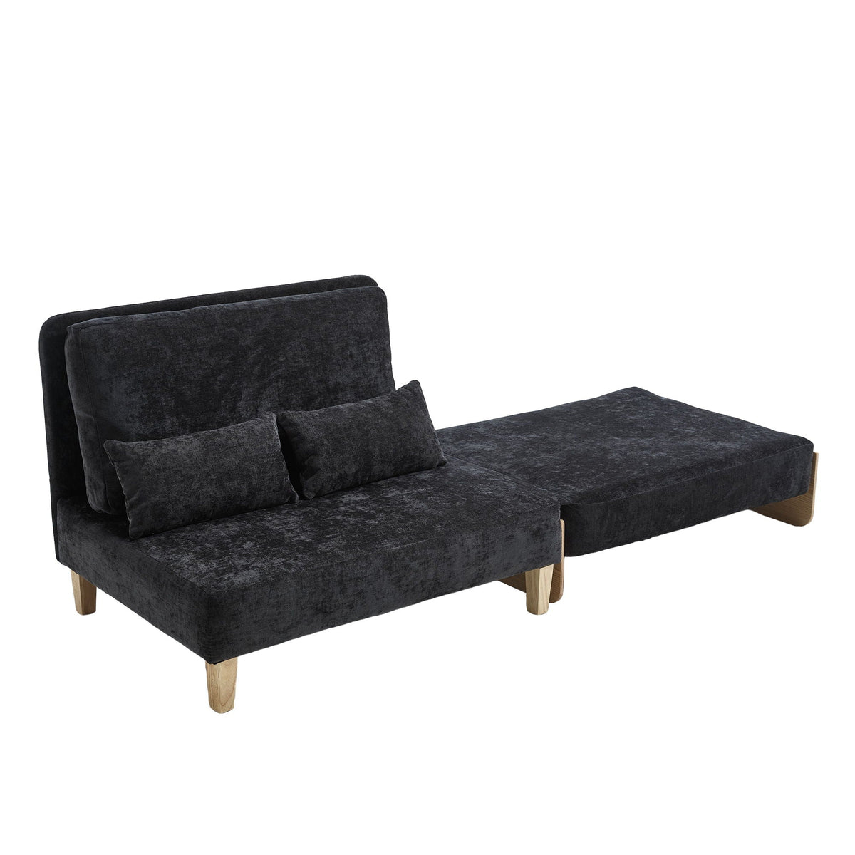 Mid Century Modern Foldable Sofa Bed, 3 In 1 Convertible Sleeper With 3 Pillows by Unique Piece Furniture