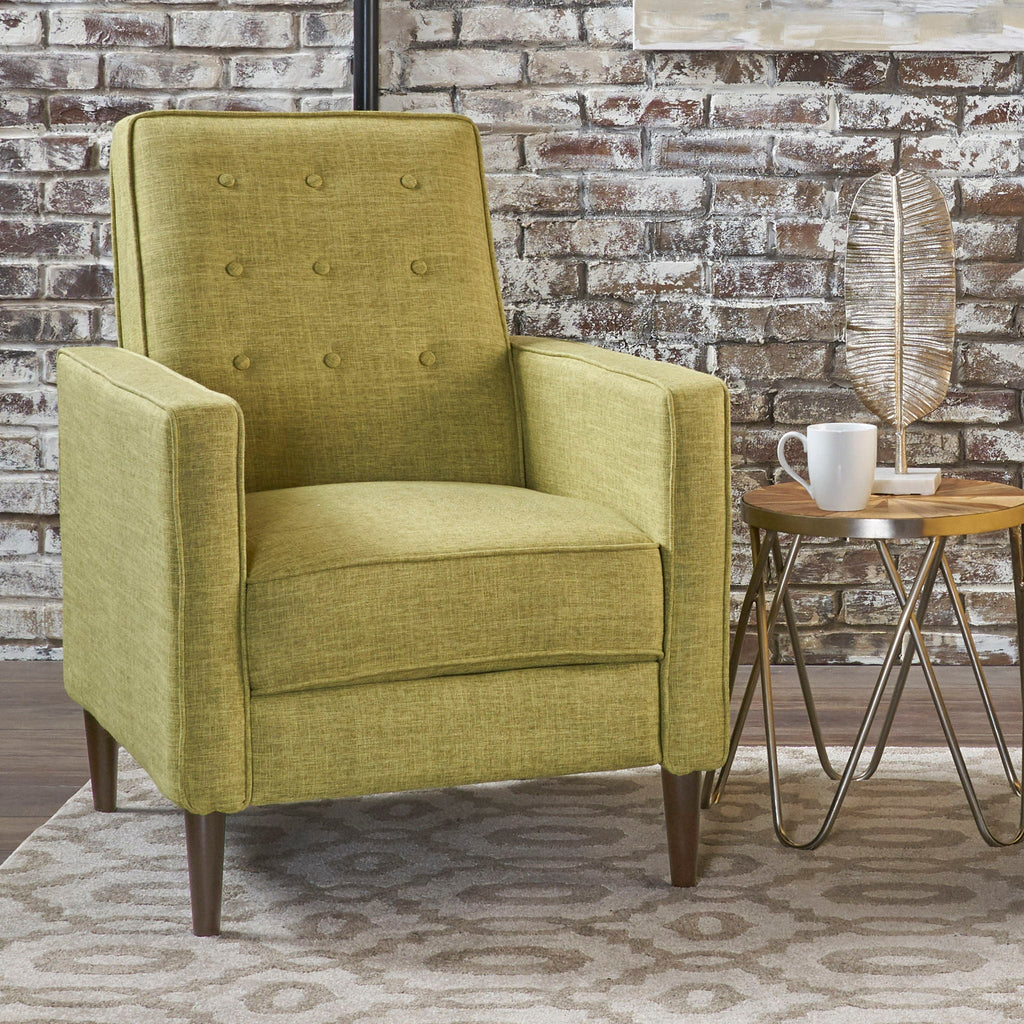 Mid-Century Modern Recliner With Button Tufted Waffle Stitch by Unique Piece Furniture