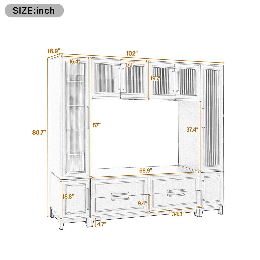 Wall Unit Modern Entertainment Center With Glass Doors by Unique Piece Furniture