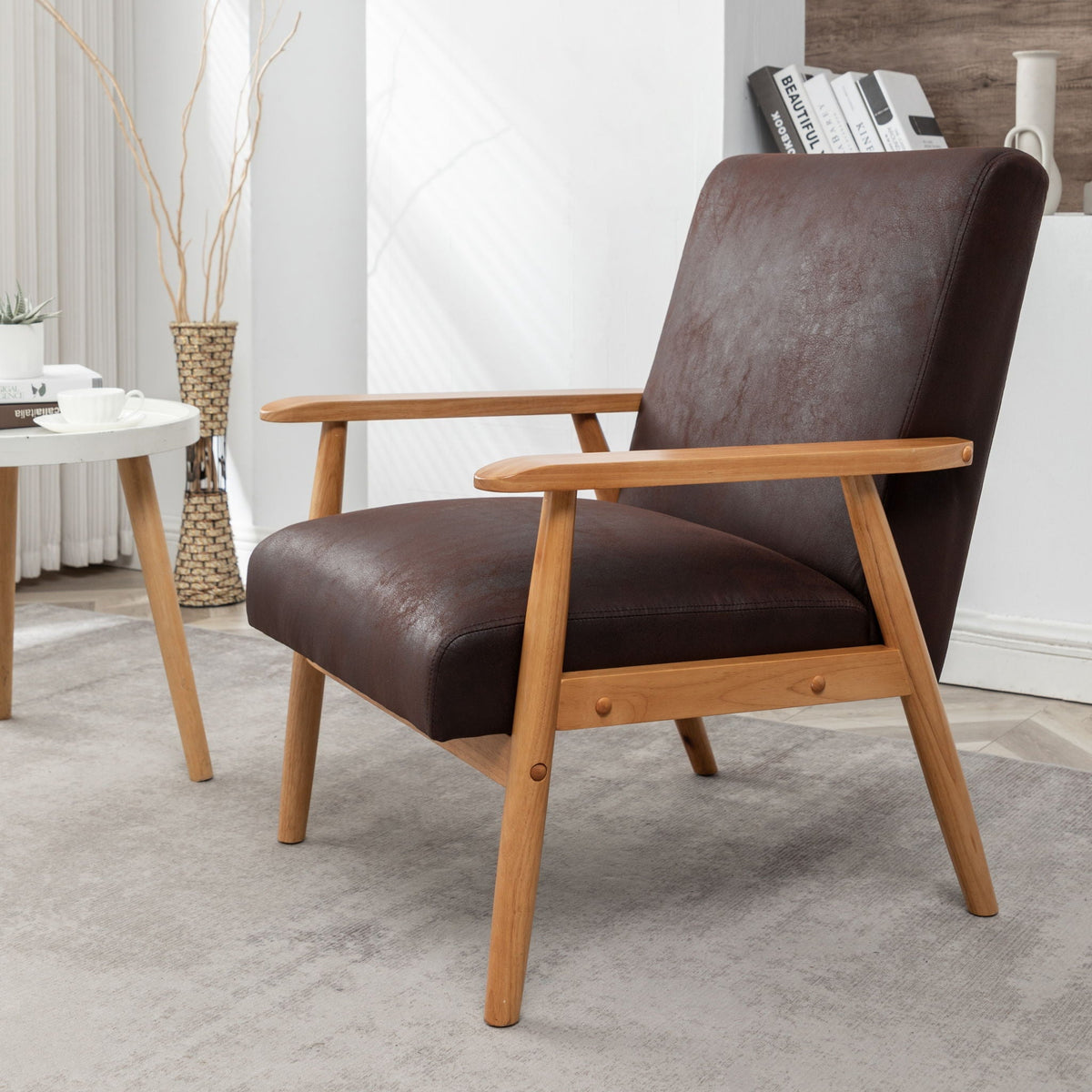 Wide Classic Mid-Century Modern Arm Chair by Unique Piece Furniture