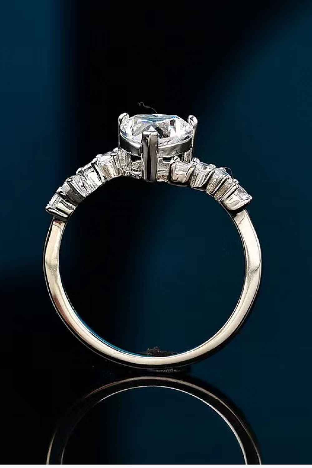 1 Carat Moissanite Heart 925 Sterling Silver Ring by Wild and Free Boutique