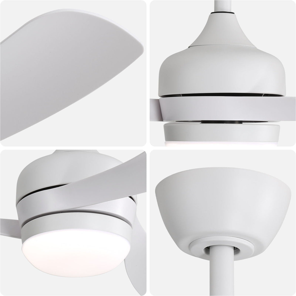 Ceiling Fan With 3 Blades, Remote Control, Reversible DC Motor, Noiseless Operation, 3 Downrods by Unique Piece Furniture