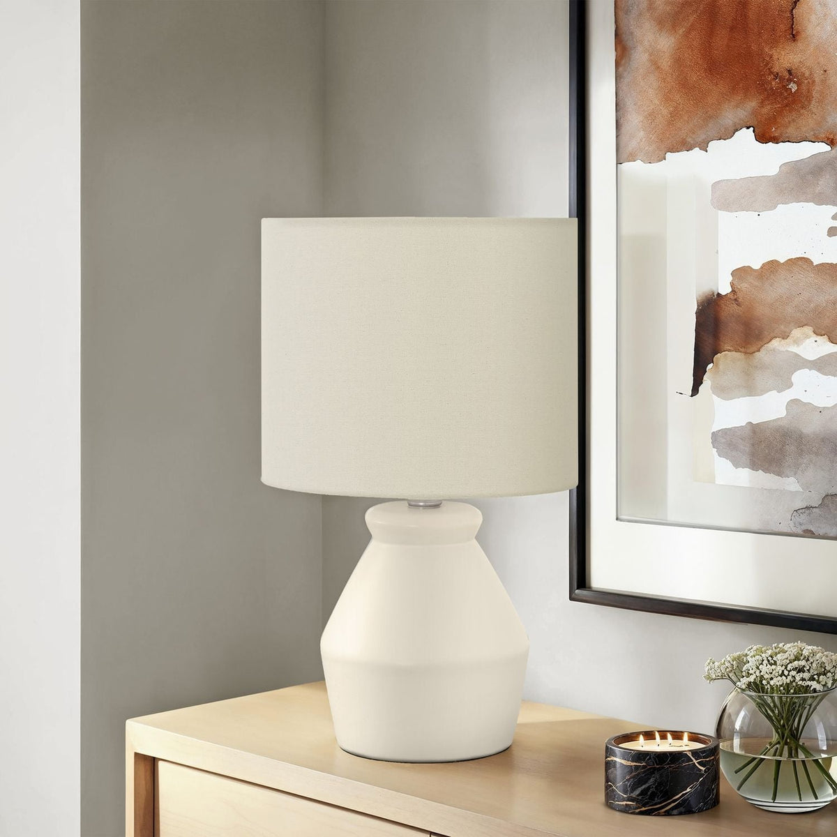 Lighting, Table Lamp Modern - Cream by Unique Piece Furniture