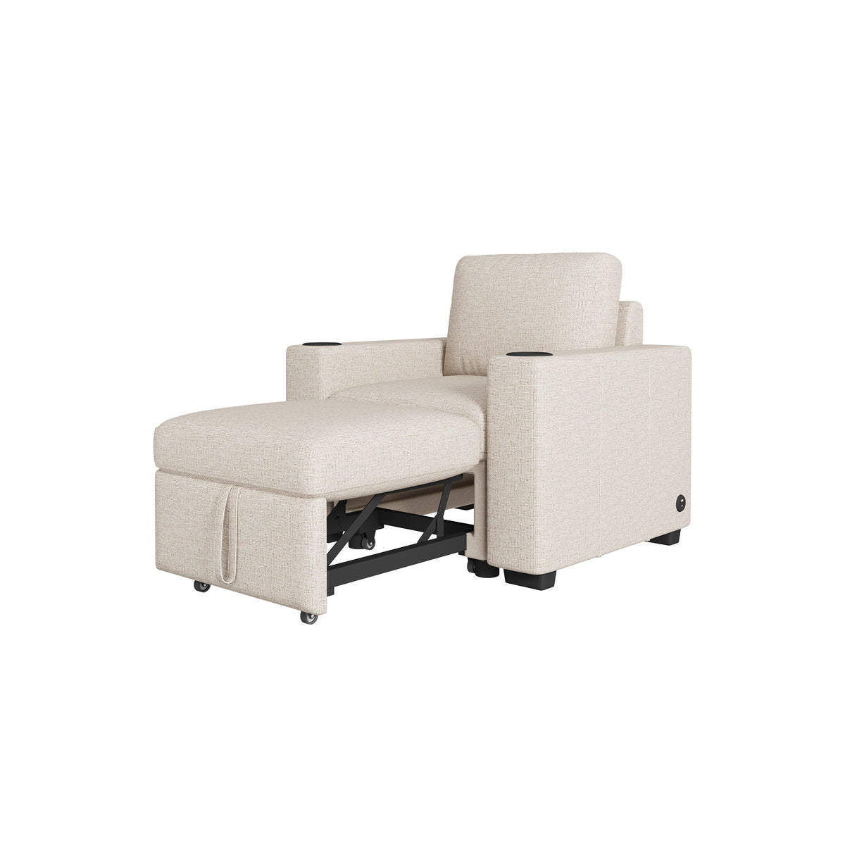 Single Pull Out Sofa Bed With USB Ports And Cup Holders by Unique Piece Furniture