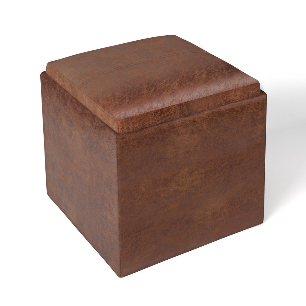 Rockwood - Upholstered Cube Storage Ottoman With Tray by Unique Piece Furniture