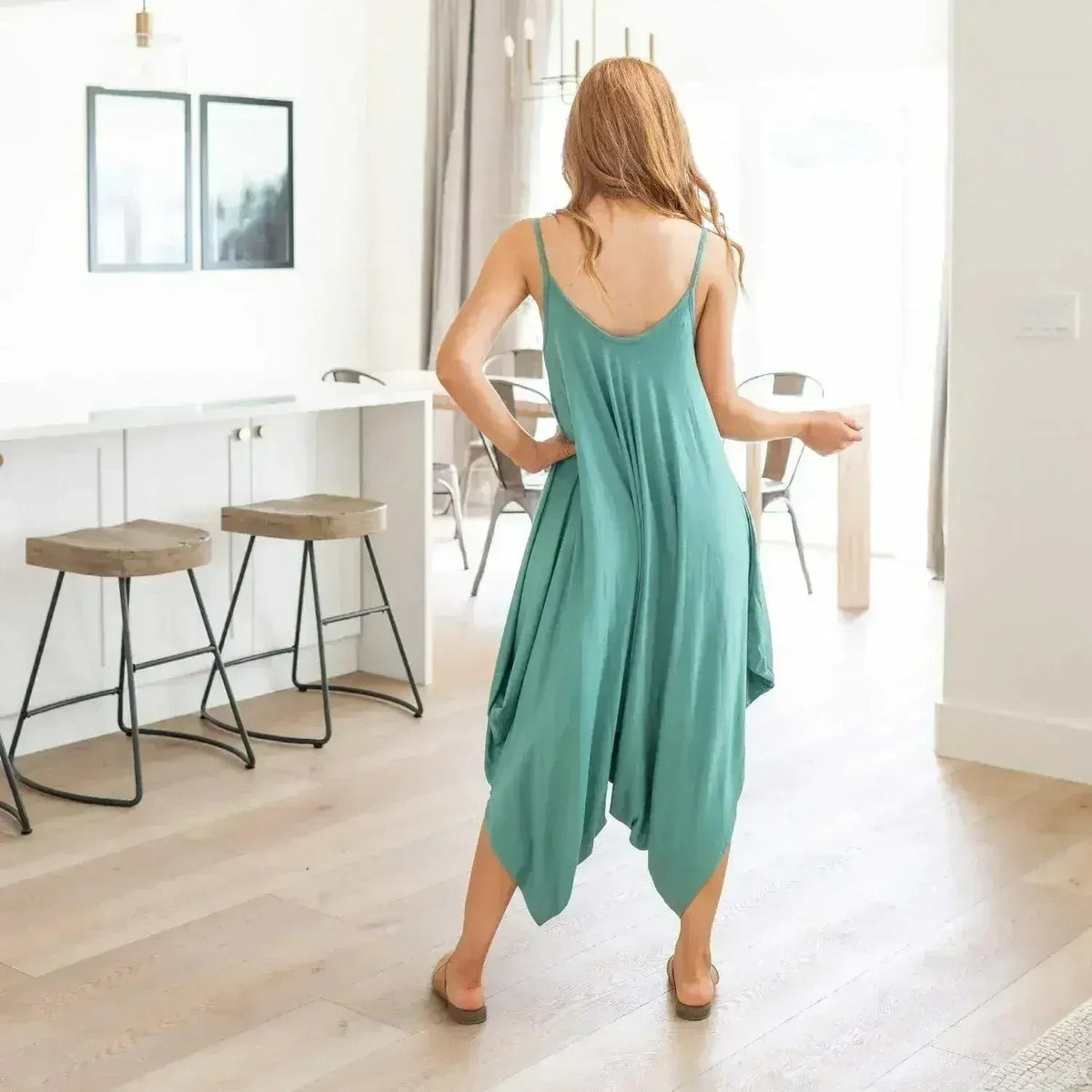 Sleeveless Loose Fit Romper With Spaghetti Straps by Femstylo