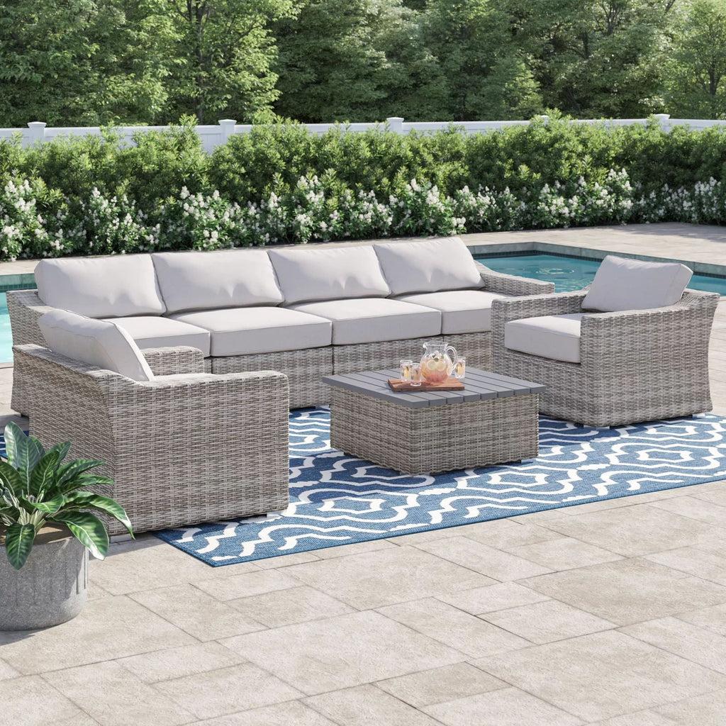 Stylish Sofa Seating Group With Cushions Perfect For Outdoor Gatherings by Unique Piece Furniture