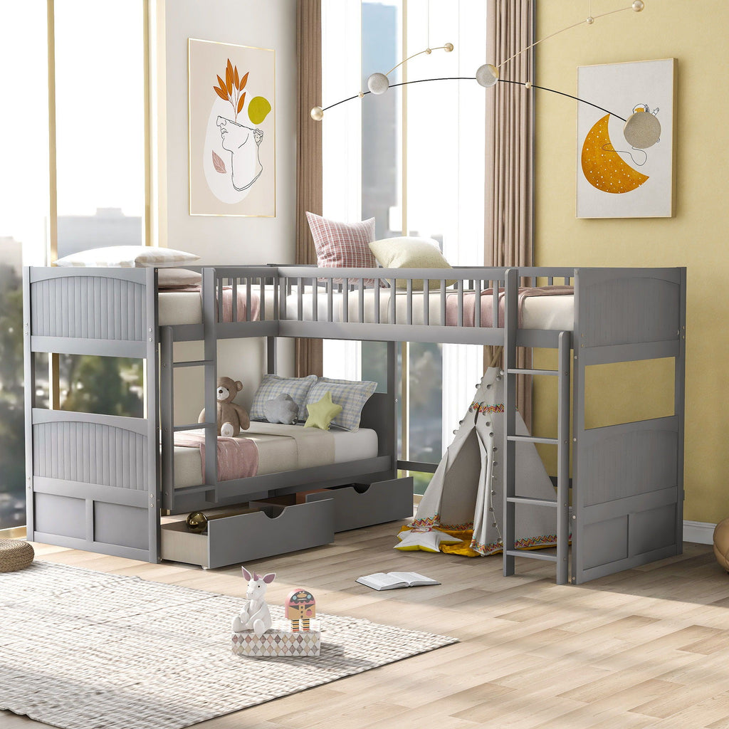 Bunk Bed With Loft And 2 Drawers by Unique Piece Furniture