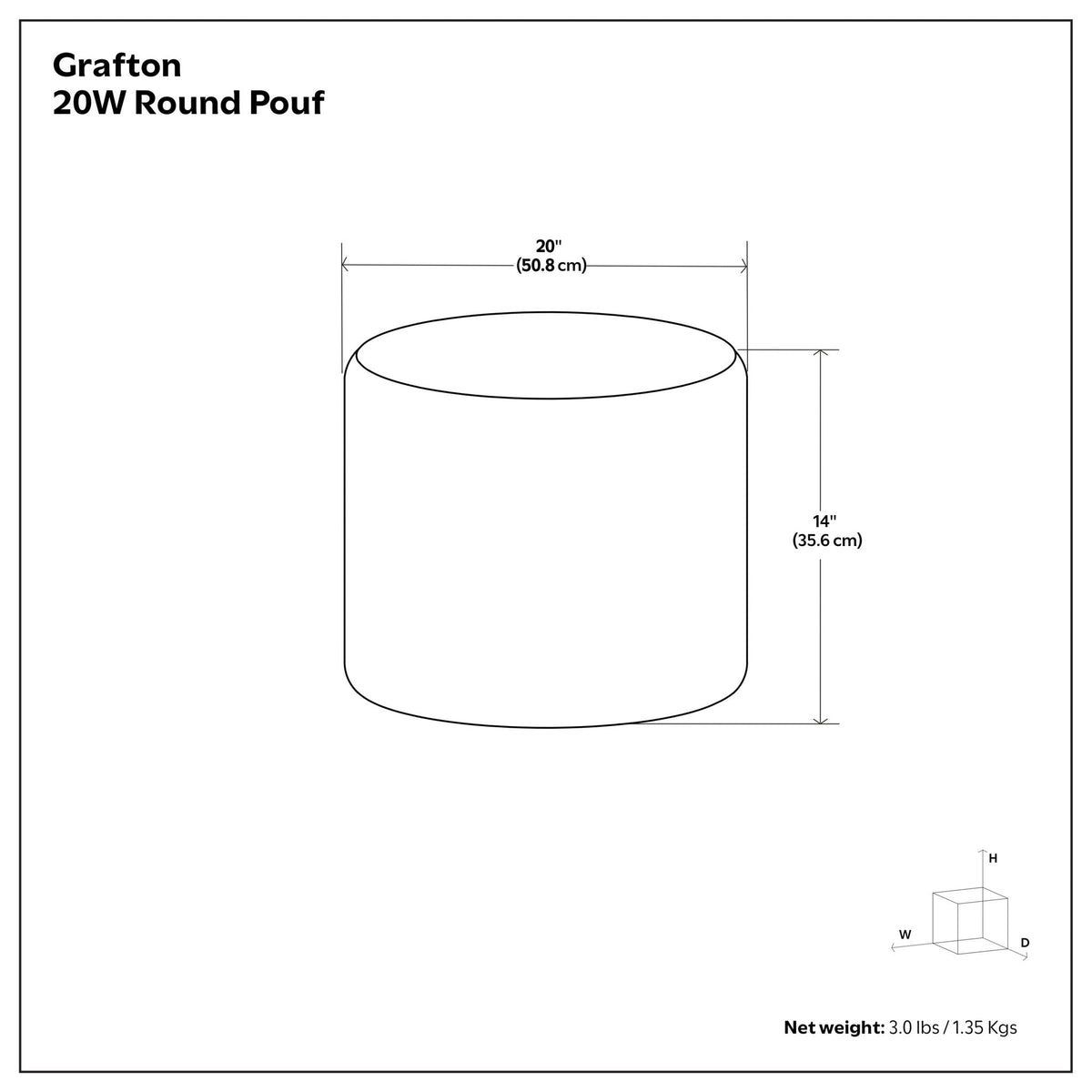 Grafton - Handcrafted Round Pouf by Unique Piece Furniture
