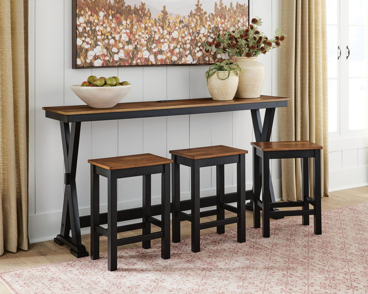 Wildenauer - Rectangular Dining Room Counter Table Set (Set of 4) - Brown / Black by Unique Piece Furniture