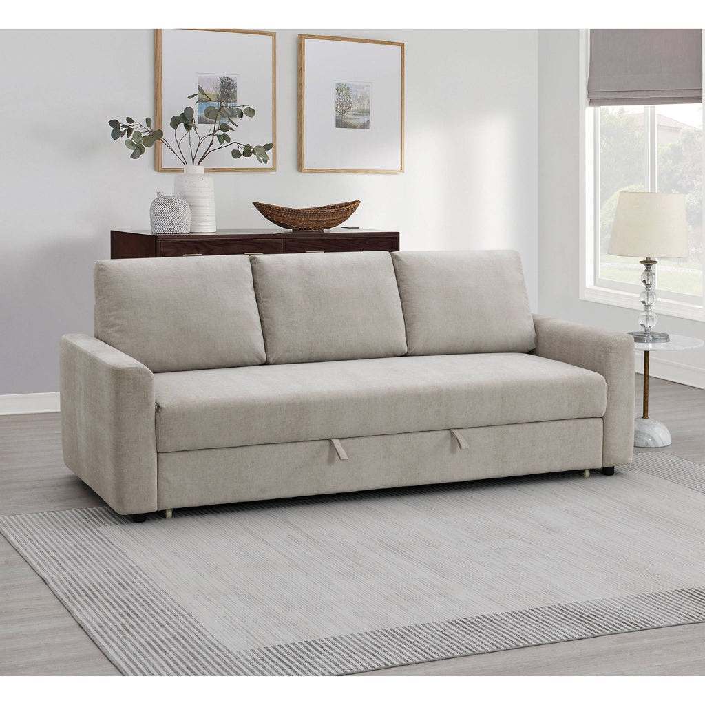 Leira - Linen Pull Out Sleeper Sofa - Beige by Unique Piece Furniture