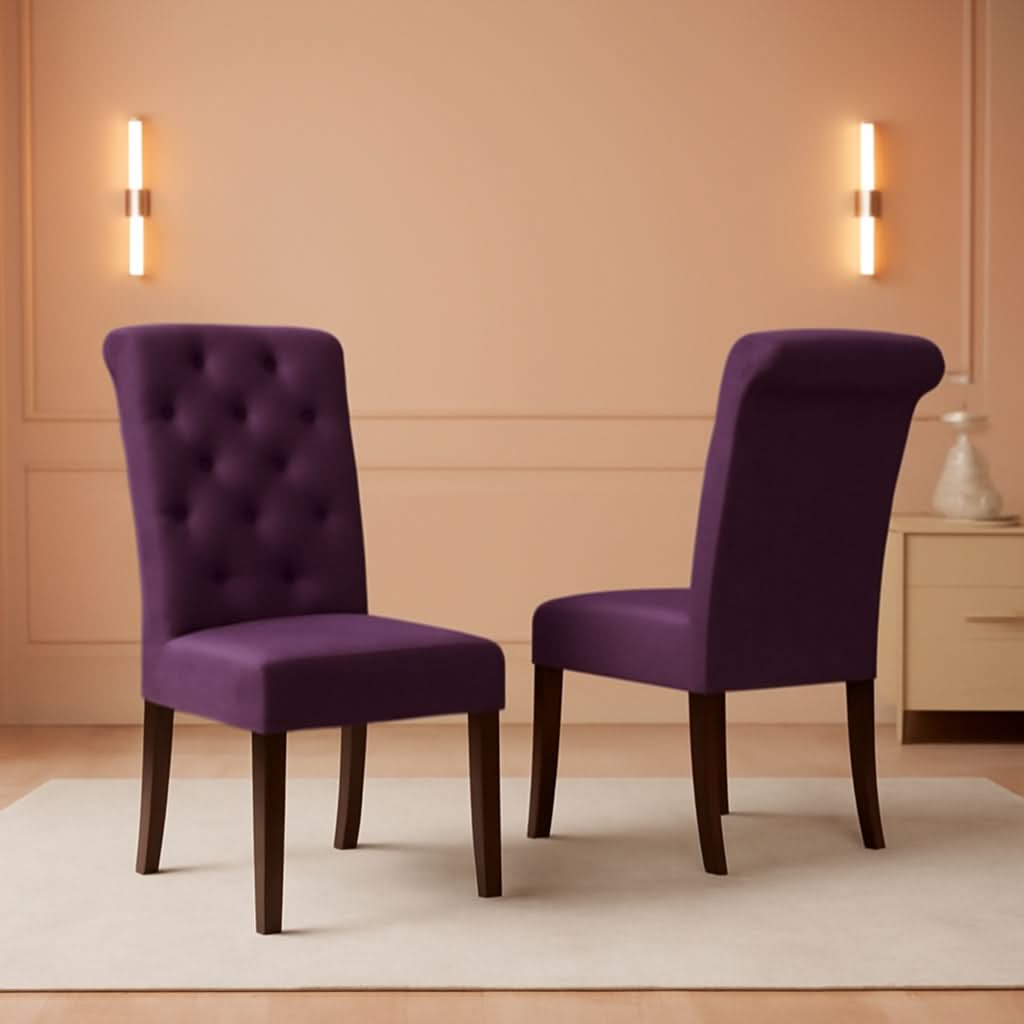 Purple Tufted Dining Chairs Set Of 2 For Dining Room by ShipItFurniture
