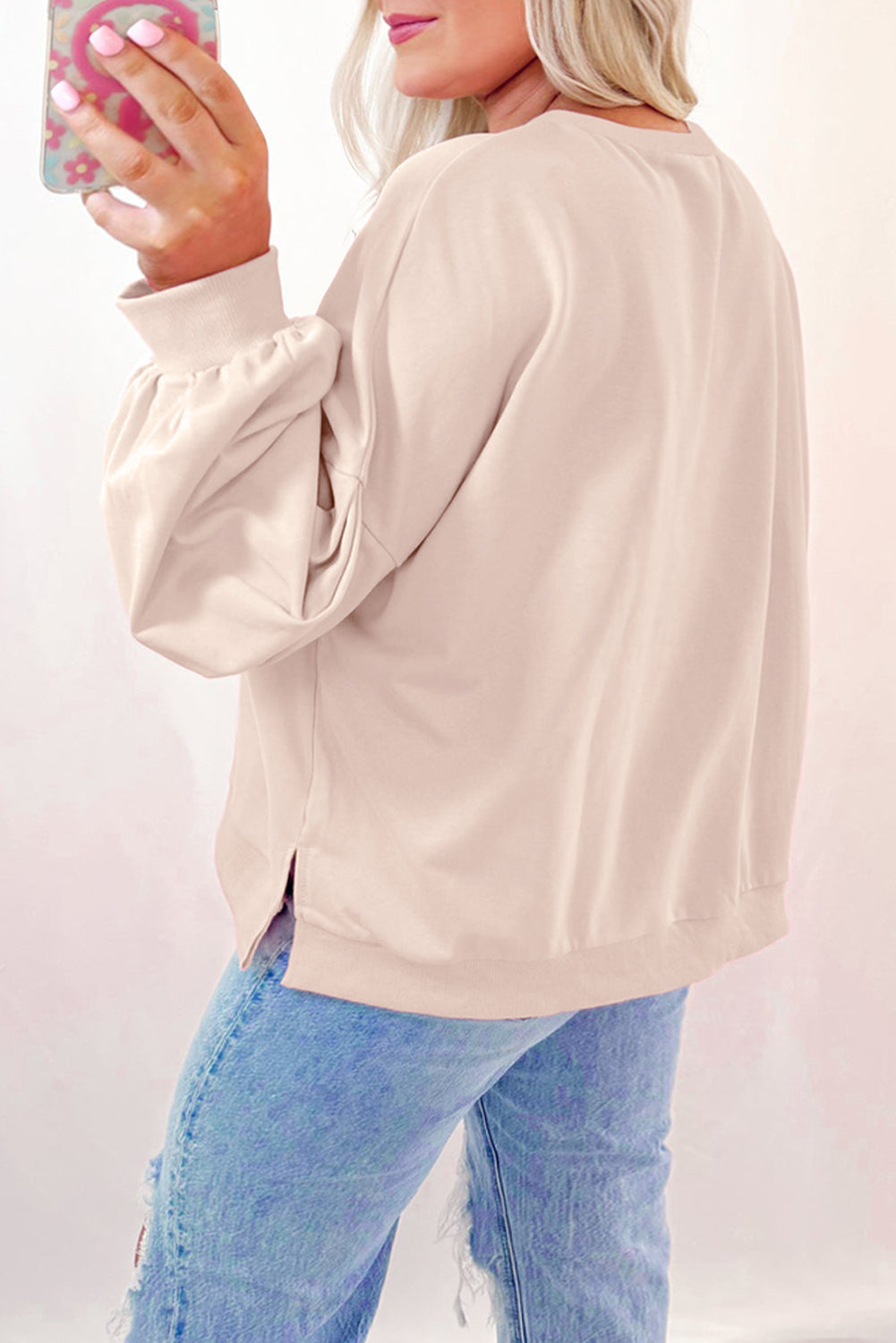 Bow Round Neck Long Sleeve Sweatshirt by Wild and Free Boutique