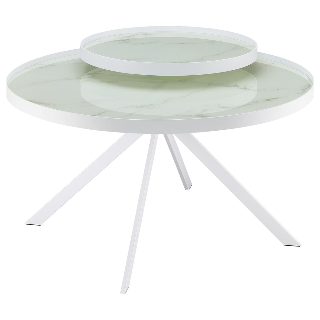 Briggs 2-piece Round Coffee and End Table Set White by Unique Piece Furniture