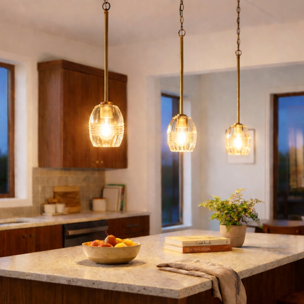 Vista - Single Pendant Chain Hanging Light - Clear / Gold by Unique Piece Furniture