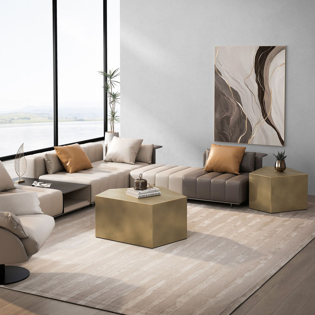 Irregular Pentagon Nesting Coffee Table Set by Unique Piece Furniture