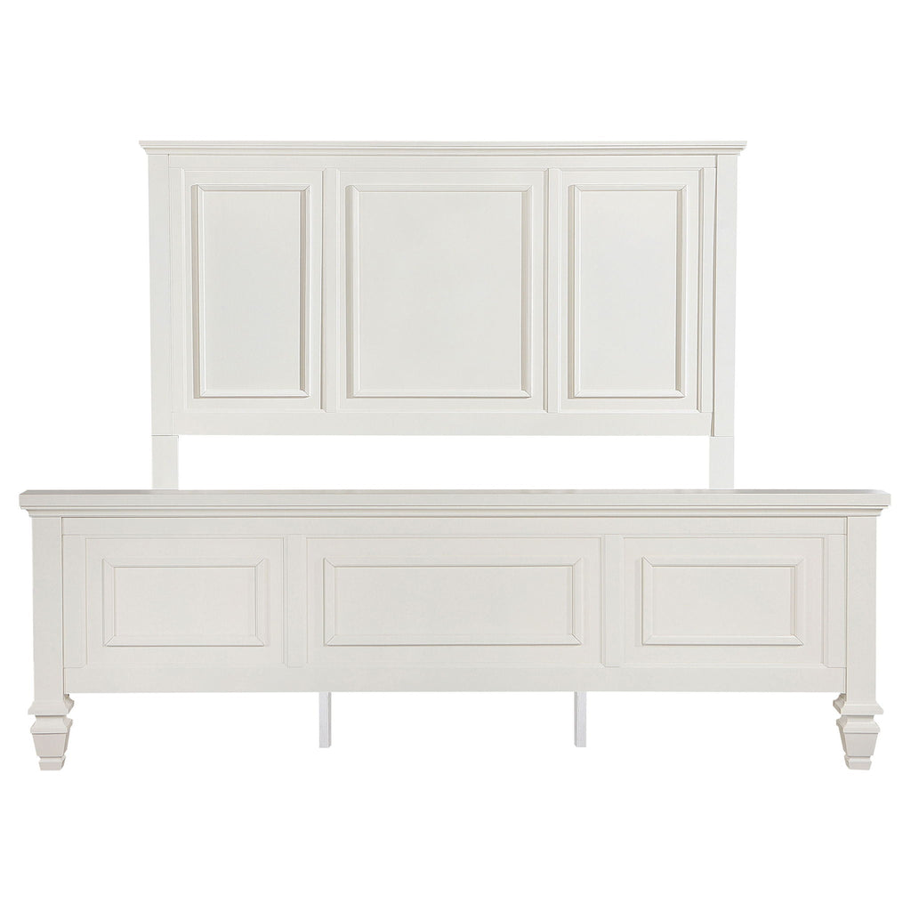 Sandy Beach 63-inch Eastern King Wood Panel Bed Cream White by Unique Piece Furniture
