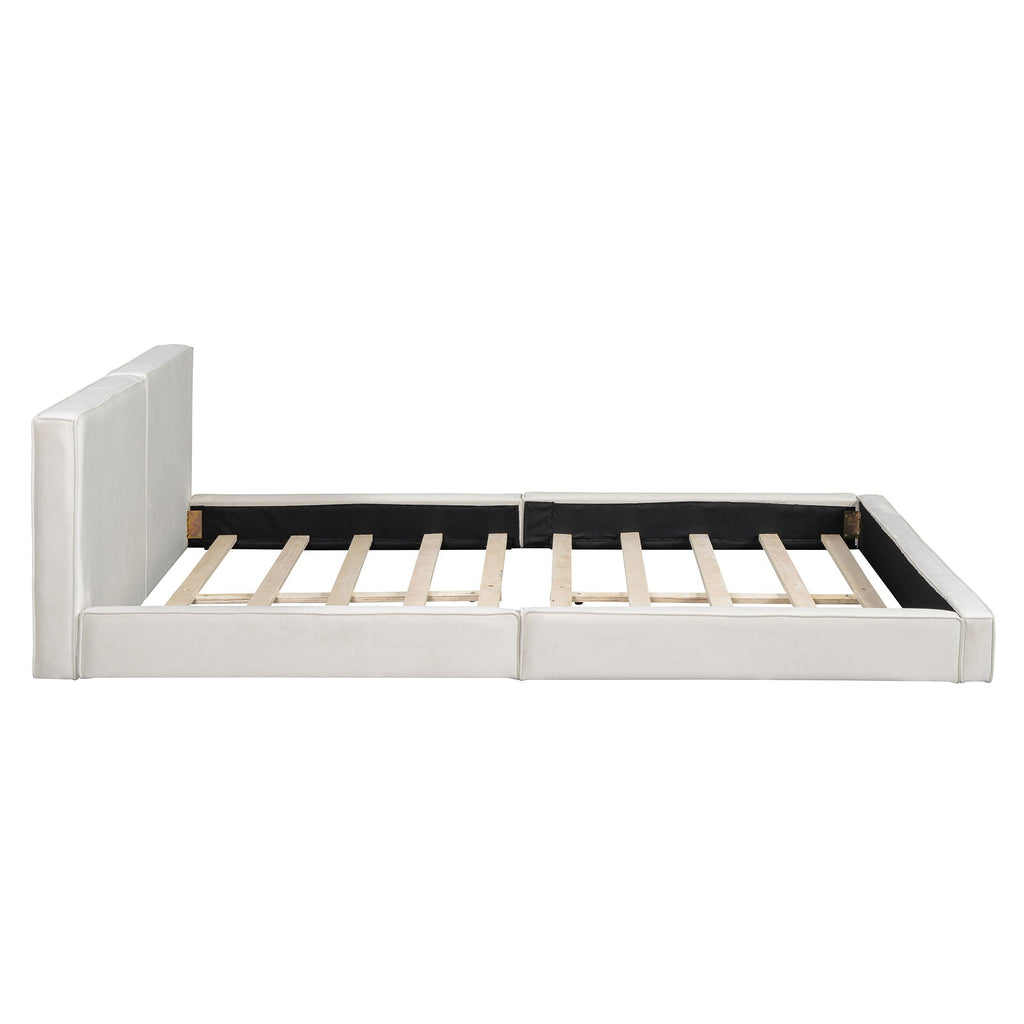 Upholstered Platform Bed, Grounded Bed With Solid Frame by Unique Piece Furniture