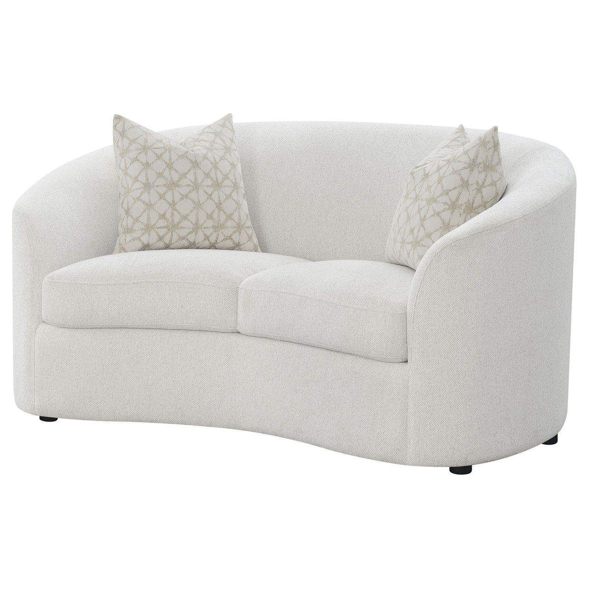 Rainn Boucle Upholstered Sloped Arm Loveseat Latte by Unique Piece Furniture