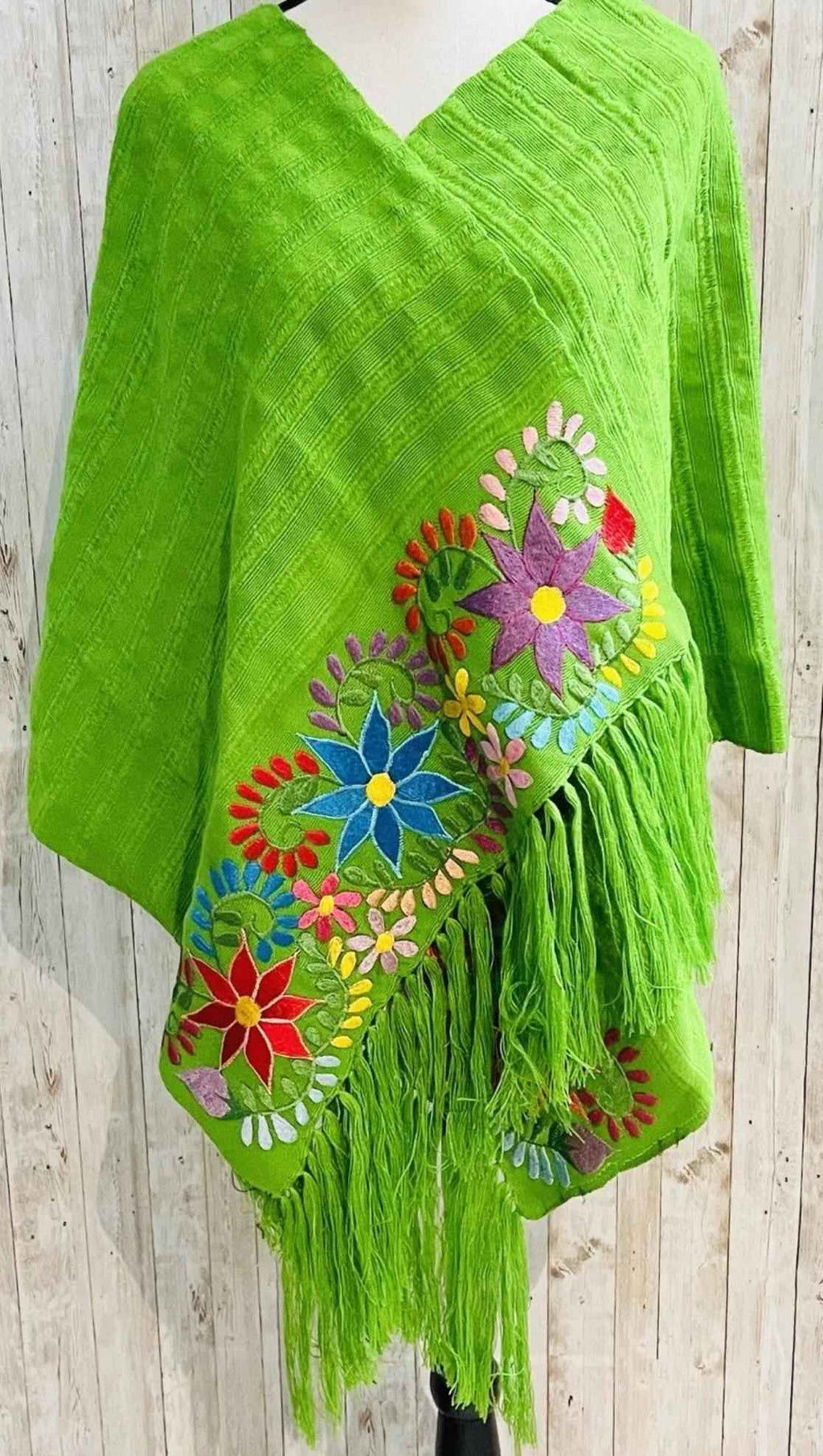 Embroidered Handmade Mexican Shawl Reboso Bordado Mexicano