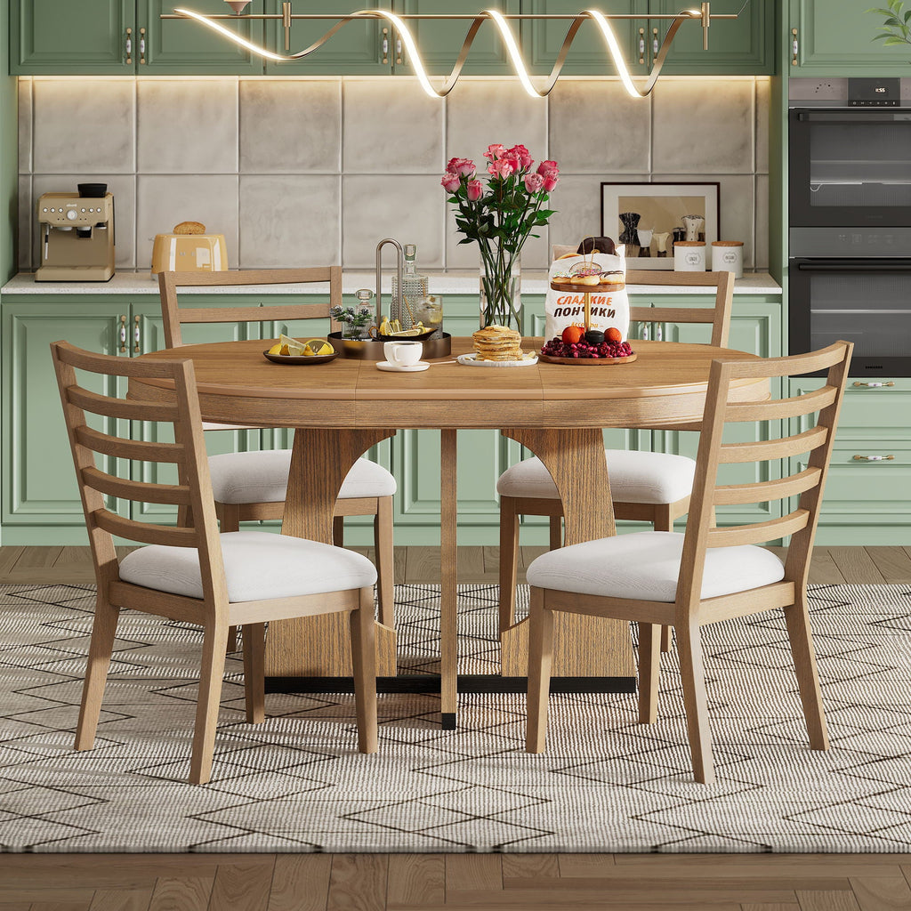 Round Dining Table Set For 4 With Chairs by Unique Piece Furniture