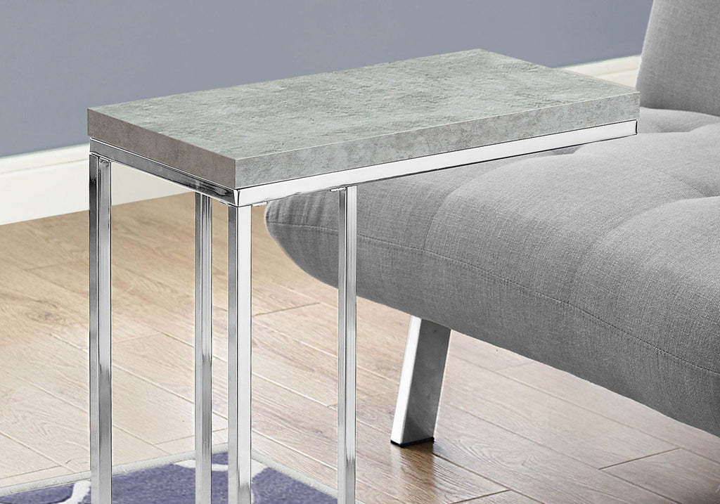 Accent Table, C - Shaped, Tempered Glass, Stylish Design Contemporary & Modern by Unique Piece Furniture