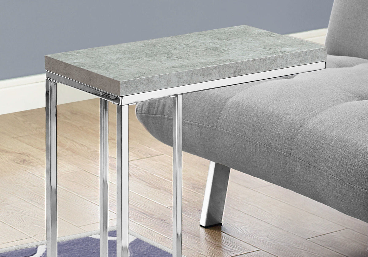 Accent Table, C - Shaped, Tempered Glass, Stylish Design Contemporary & Modern by Unique Piece Furniture