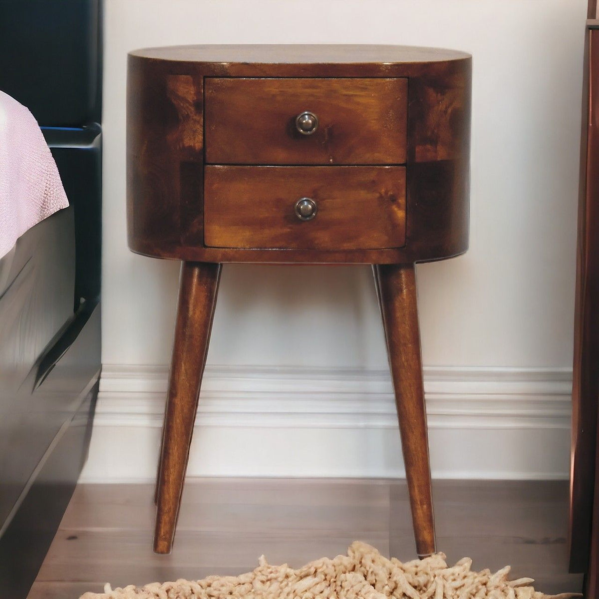 Mini Rounded Nightstand - Chestnut by Unique Piece Furniture