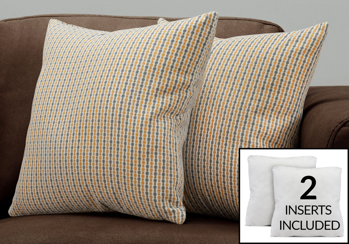 Pillows, Square, Insert Included, Decorative Throw, Hypoallergenic by Unique Piece Furniture