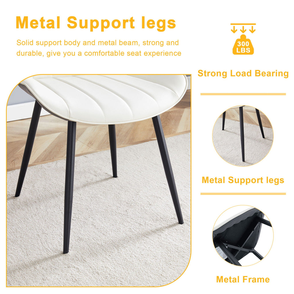Modern Minimalist Dining Chair Set, Extended Seat Cushion by Unique Piece Furniture