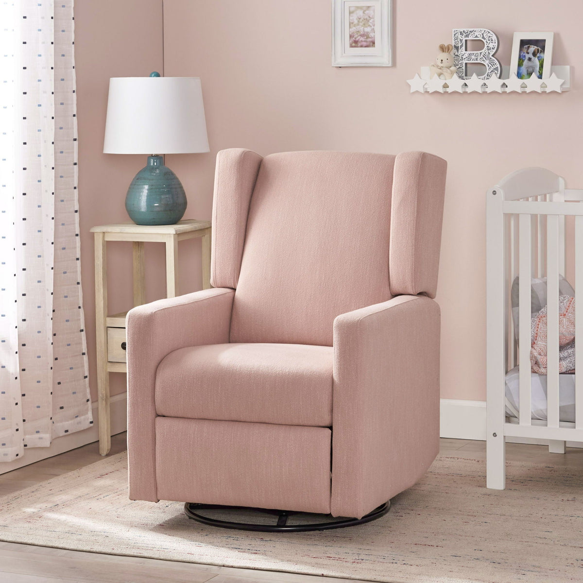 Landau Contemporary Fabric Upholstered Swivel Recliner by Unique Piece Furniture