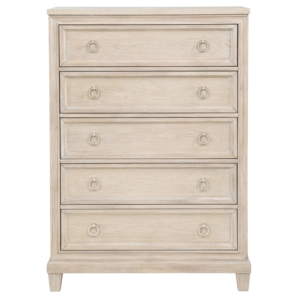 Pembroke 5-drawer Chest of Drawers Washed Oak by Unique Piece Furniture