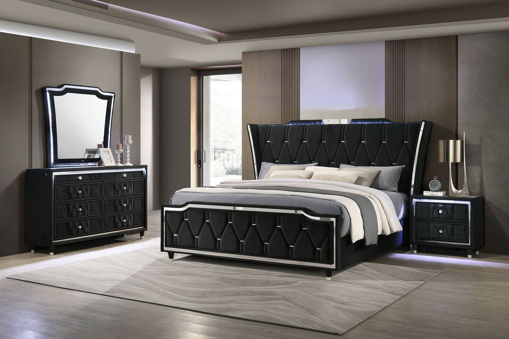Lorient 4-piece Eastern King Bedroom Set Black by Unique Piece Furniture