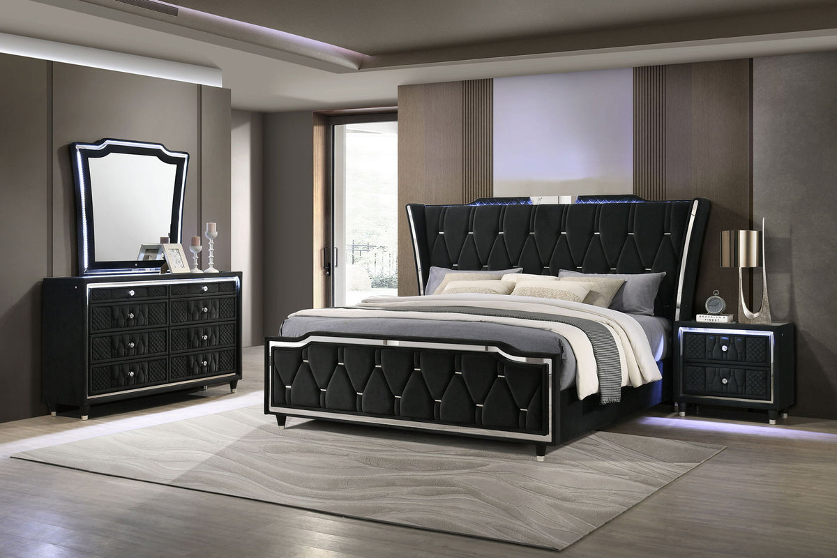 Lorient 4-piece Eastern King Bedroom Set Black by Unique Piece Furniture