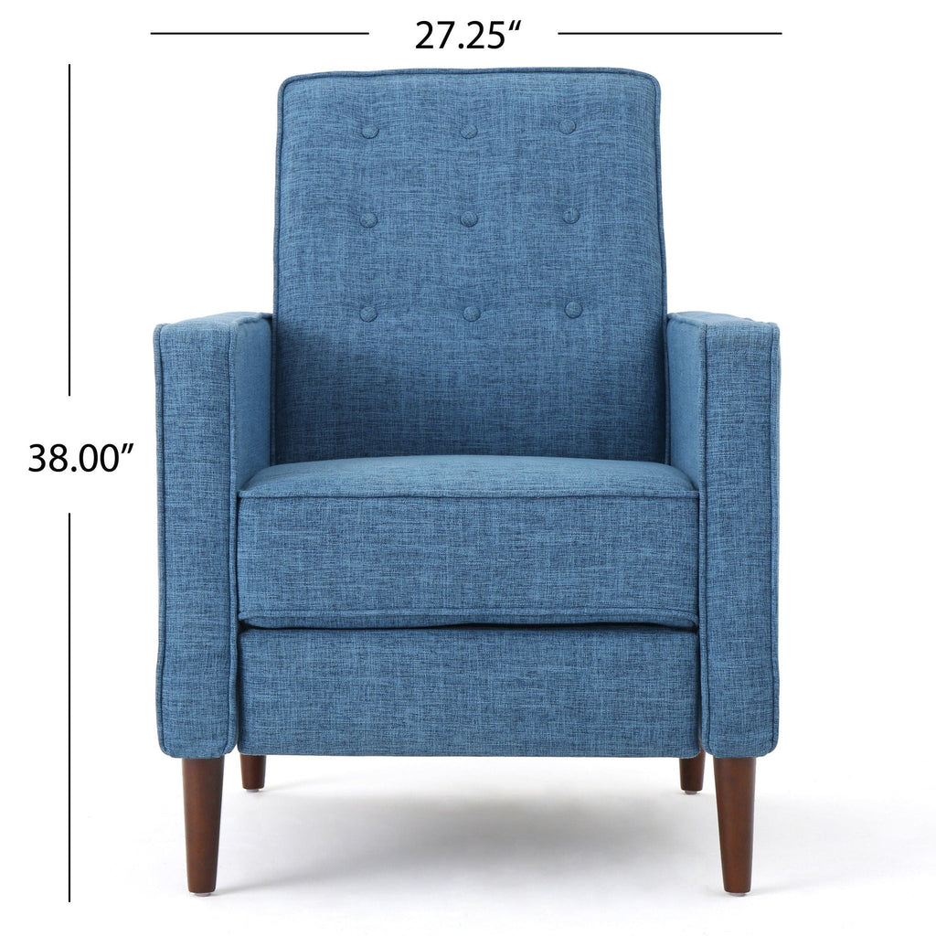 Mid-Century Modern Recliner With Button Tufted Waffle Stitch by Unique Piece Furniture